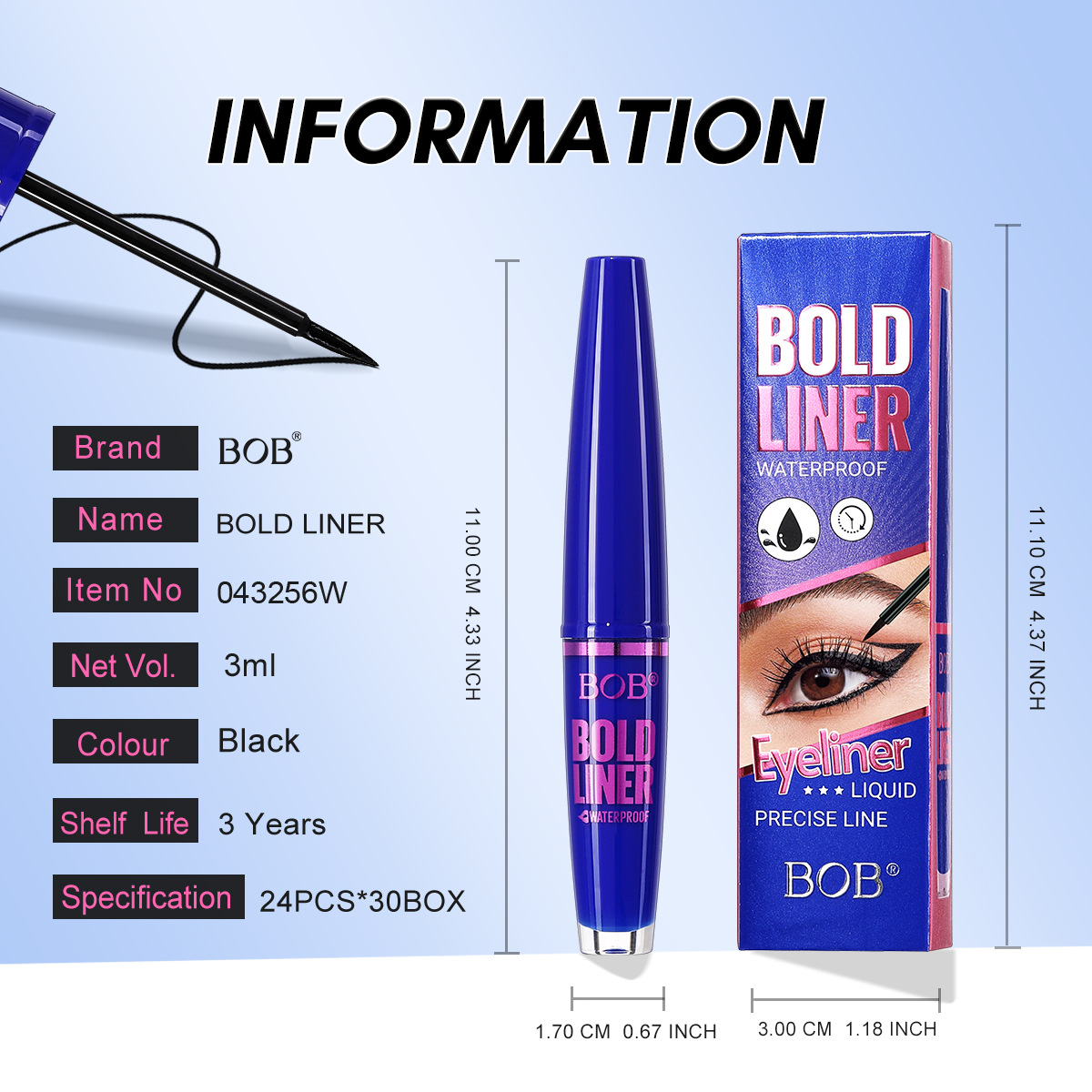 Cross-border bob Thickening and curling mascara is waterproof, long-lasting and does not smudge eyelashes, shaping and enlarging the eyes. It is a best-selling beauty product pic 5