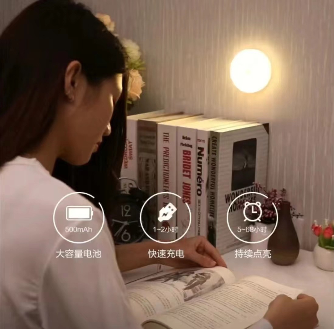无线人体感应小夜灯 批发台灯拍拍灯 氛围照明橱柜灯 床头灯便携式小夜灯详情3