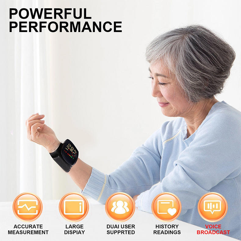 Hot Sell wrist blood pressure monitor USB charging, intelligent multi-voice backlit LCD large screen, English, Russian, Thai pic 20