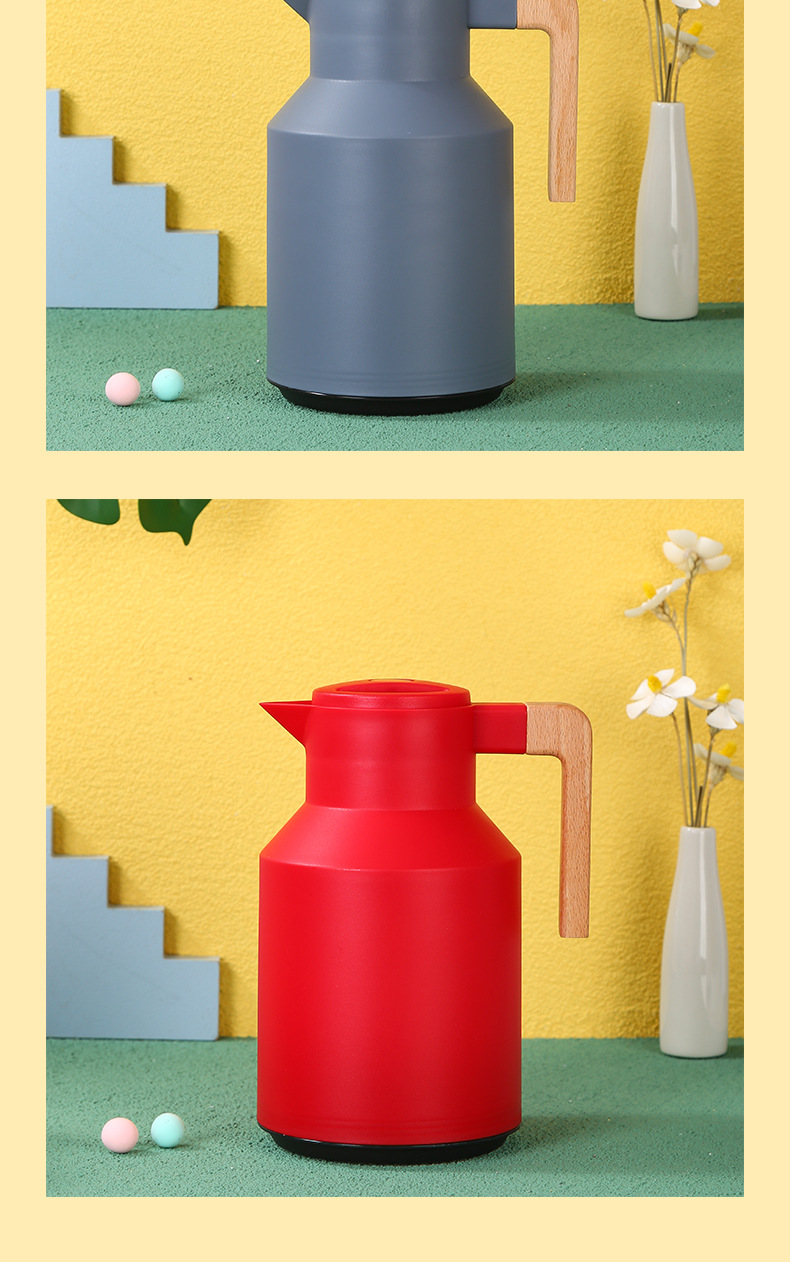 European-style wooden handle, large-capacity household coffee pot, glass inner liner, portable thermos, gift thermos, high-quality thermos water bottle, essential for a warm life pic 14