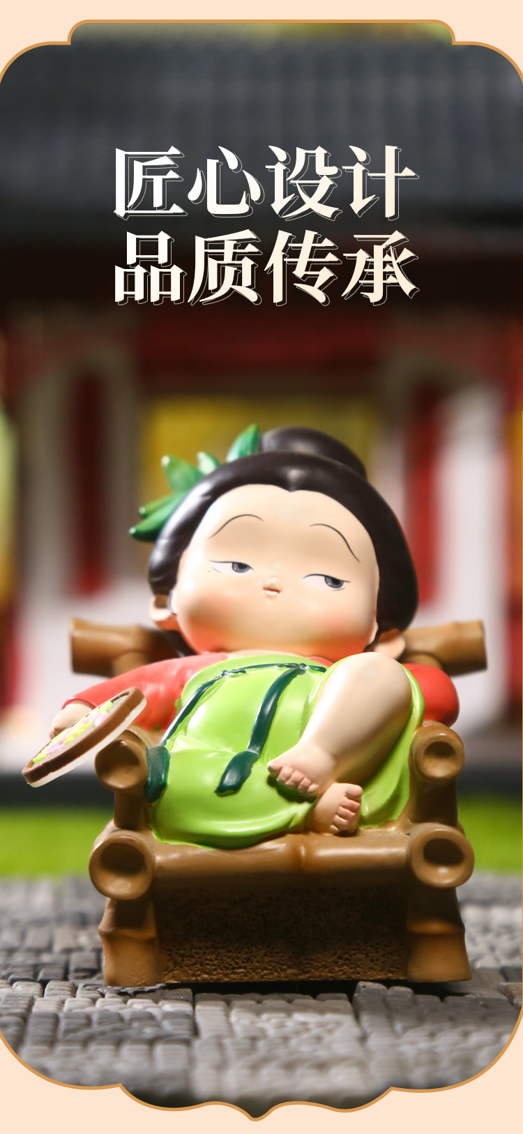 A seated Tang Dynasty lady ornament featuring plum blossoms, orchids, bamboo and chrysanthemums, a casual and cute table decoration, exquisite gift craftsmanship pic 5