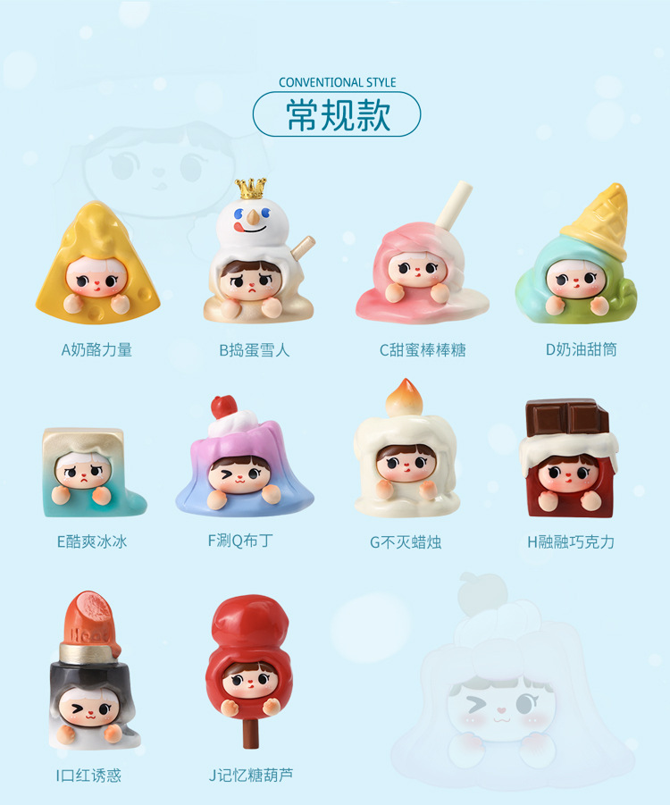 The cute and colorful girl home desktop decoration items, figurines, trendy resin handicrafts, etc. have been transformed into cute blind boxes pic 3