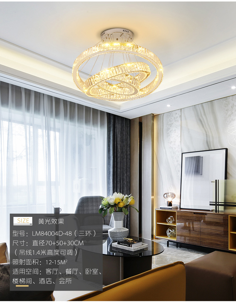 客厅吊灯2025年挑空楼梯吊灯轻奢水晶灯楼中楼餐吊灯具别墅楼吊灯详情25