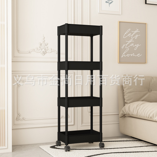 家用多功能置物架书架置物架多层带轮推车零食收纳架可移动置物架详情3