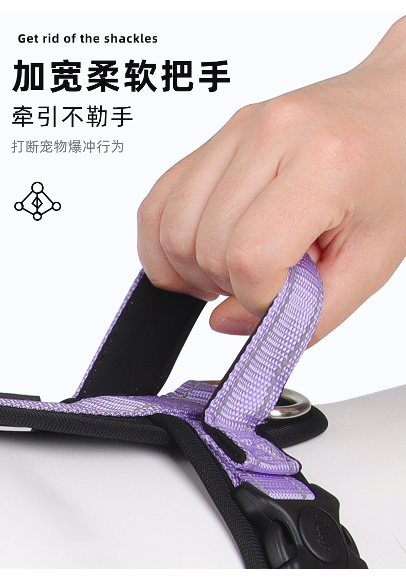 Nuevo estilo cuerda de tracción para perros reflectante medio grande correa de pecho para perros resistente a explosiones pet chest back stock wholesale pic 30