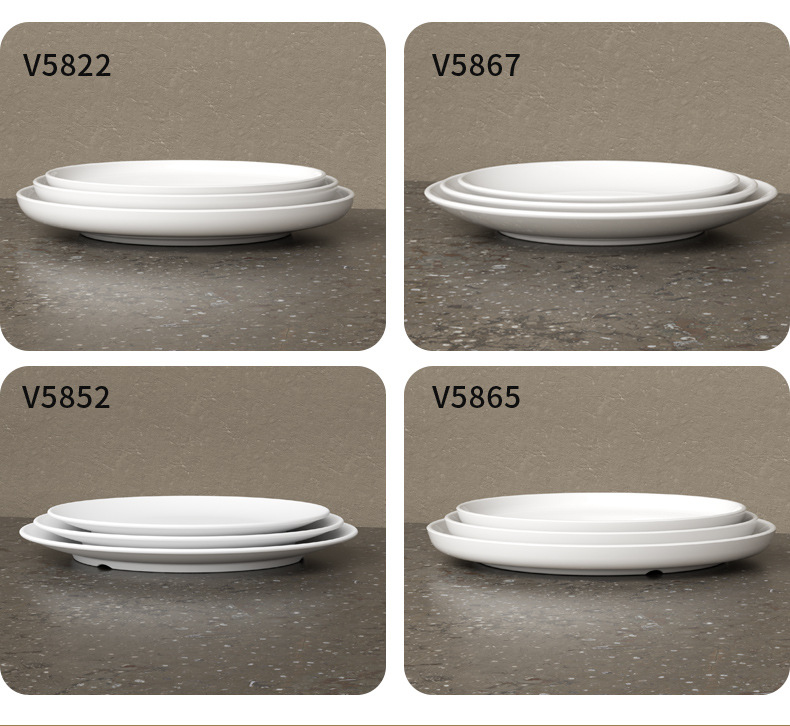 厚款白色玉瓷密胺餐具圆盘子商用圆碟大平盘酒店餐厅凉菜碟批发A8详情9