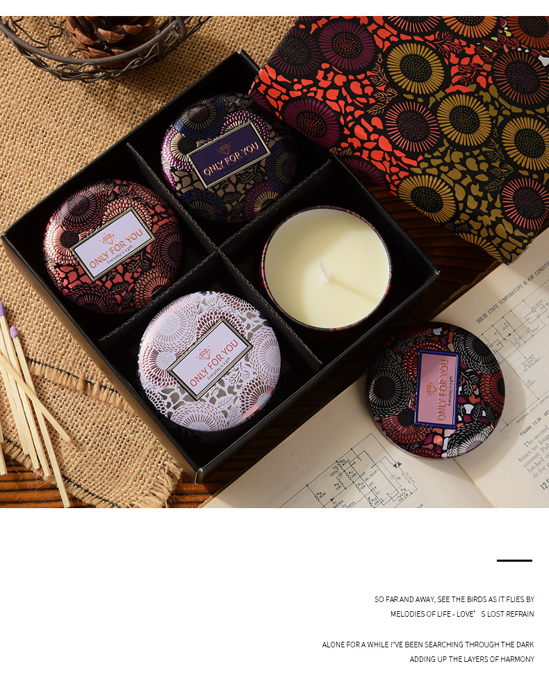 Cross-border soybean wax scented candle gift box, plant essential oil smokeless scented candle set available for e-commerce in stock pic 12
