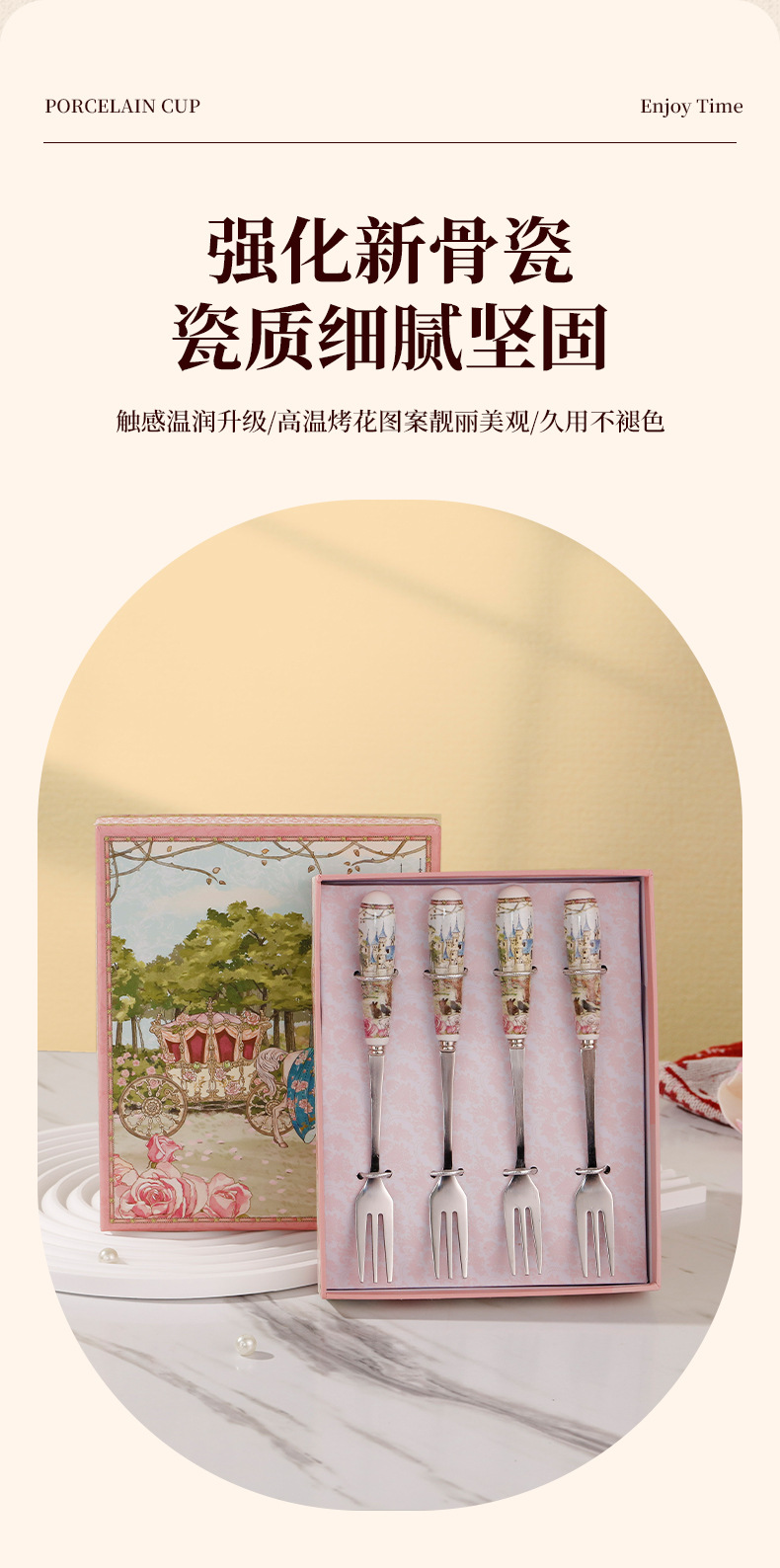 创意咖啡杯手握马克杯陶瓷杯女生加勺可爱礼盒高级感套装水杯详情4