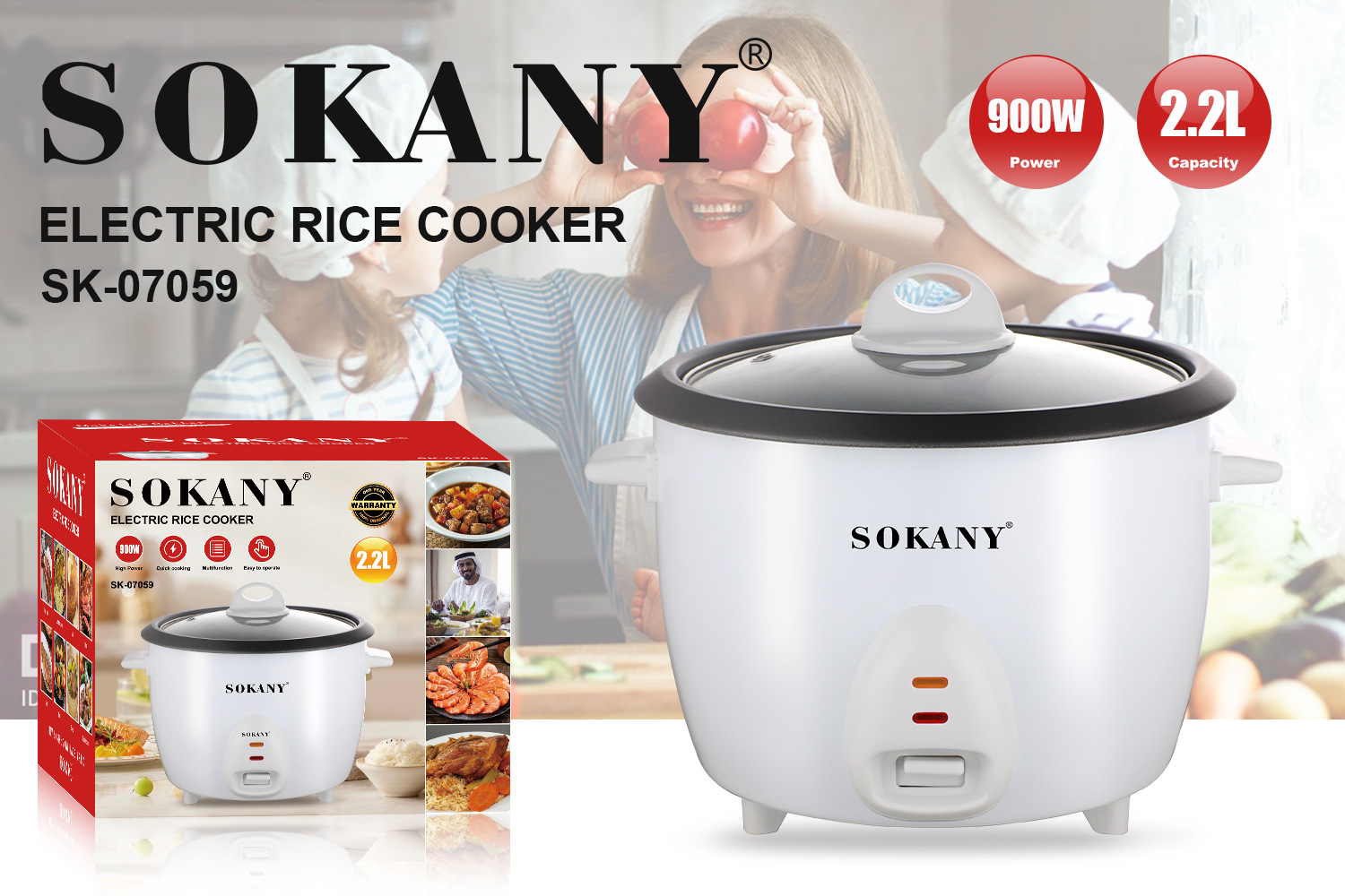 Cross-border SOKANY07059 RICE cooker 700W Household 2.2L Rice cooker ELECTRIC RICE COO KER pic 2