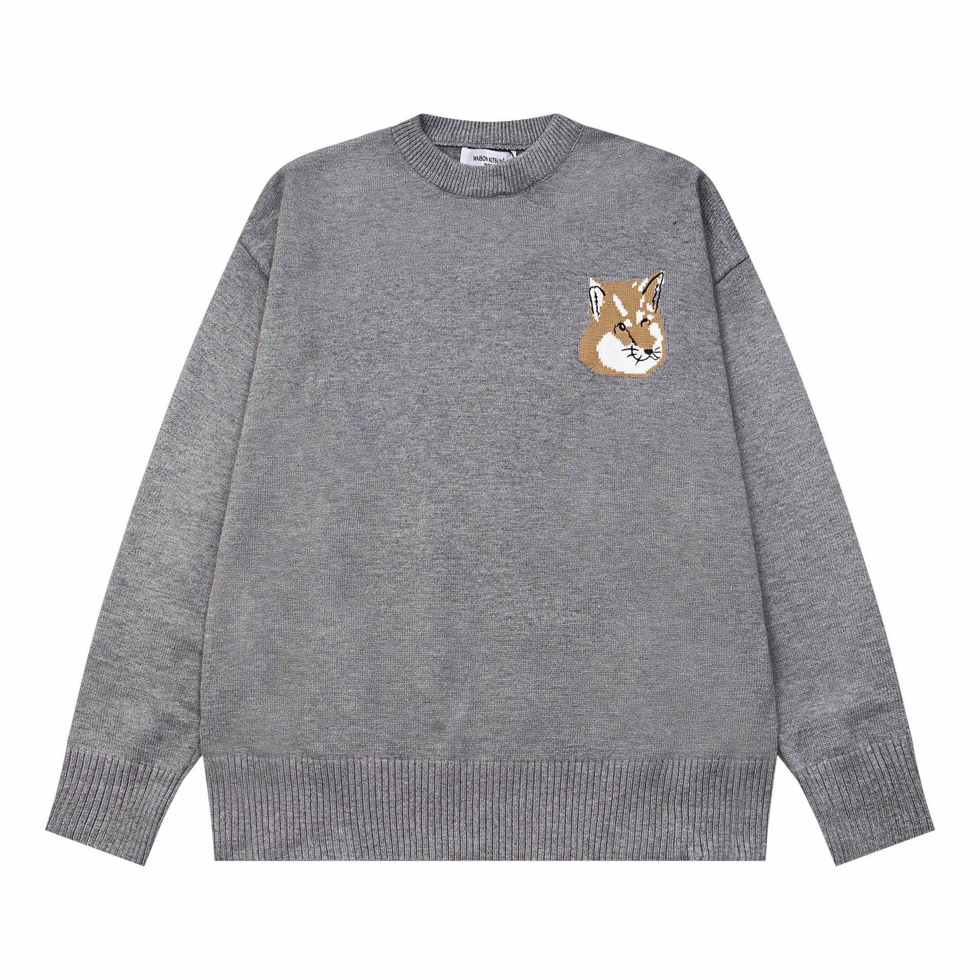 高版本restandrecreatio狐狸经典款胸前徽章刺绣条纹针织开衫毛衣详情18