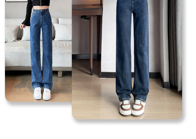 牛仔裤女春秋2025新款爆款阔腿裤九分法棍小个子薄款窄版直筒裤子详情21