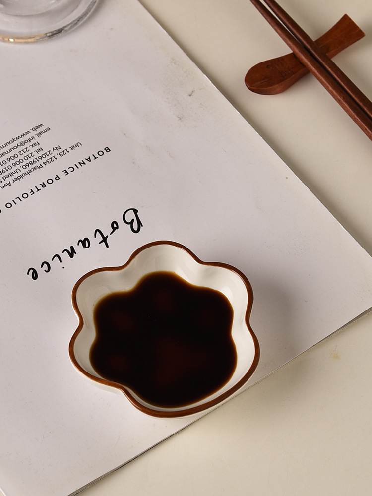 可爱ins风日式猫爪味碟超萌卡通创意碟子家用调料酱油陶瓷小碟子详情9