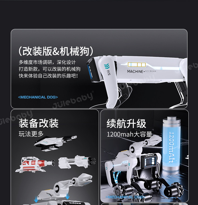顺丰爆款2026AI智能机器狗万向汽车轮语音对话编程遥控机械狗详情4