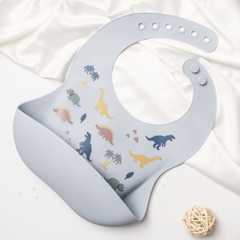 婴童 硅胶围兜小熊围嘴男女宝宝吃饭兜儿童口水兜防水防脏神器详情16