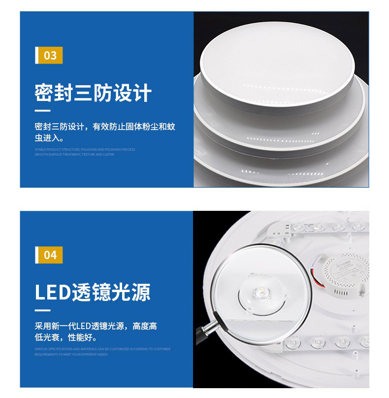 Cross-border exclusive LED ceiling lights, bedroom lights, simple home living room lights, corridor and balcony ultra-thin three-proof ceiling lights pic 12