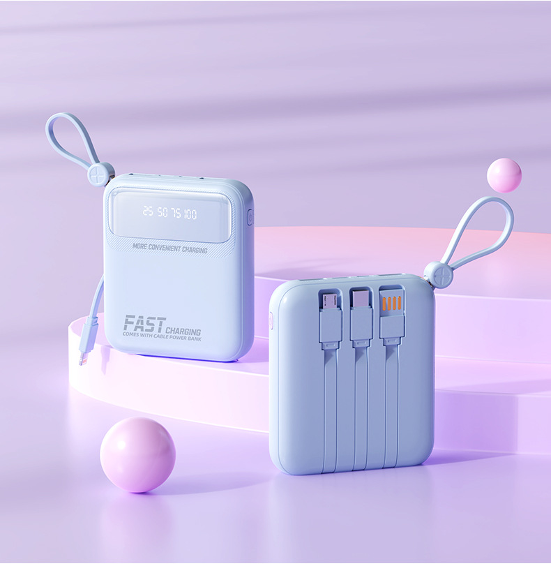 迷你大容量自带线20000毫安充电宝小巧便携移动电源礼品LOGO跨境详情18