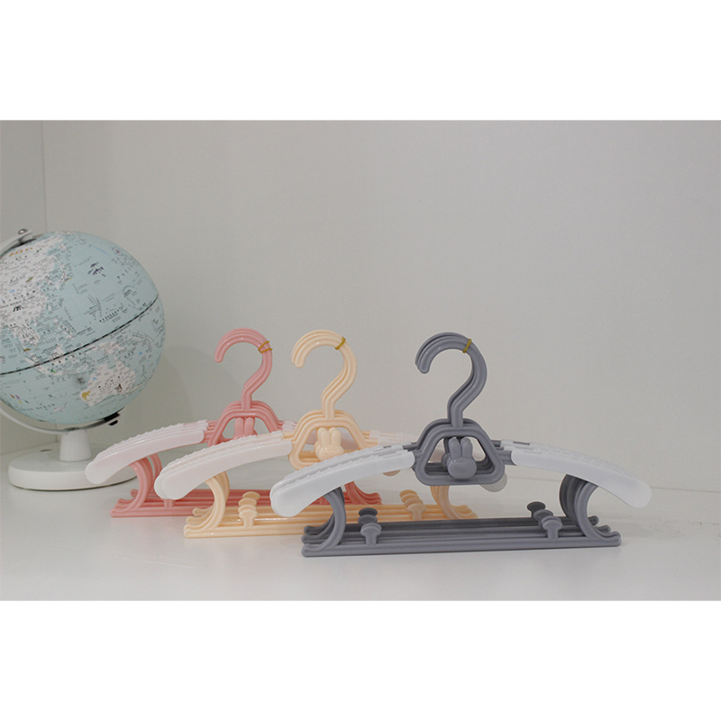 儿童家用衣架可伸缩防滑塑料衣架子无痕多功能宝宝衣服多层晾衣架详情1