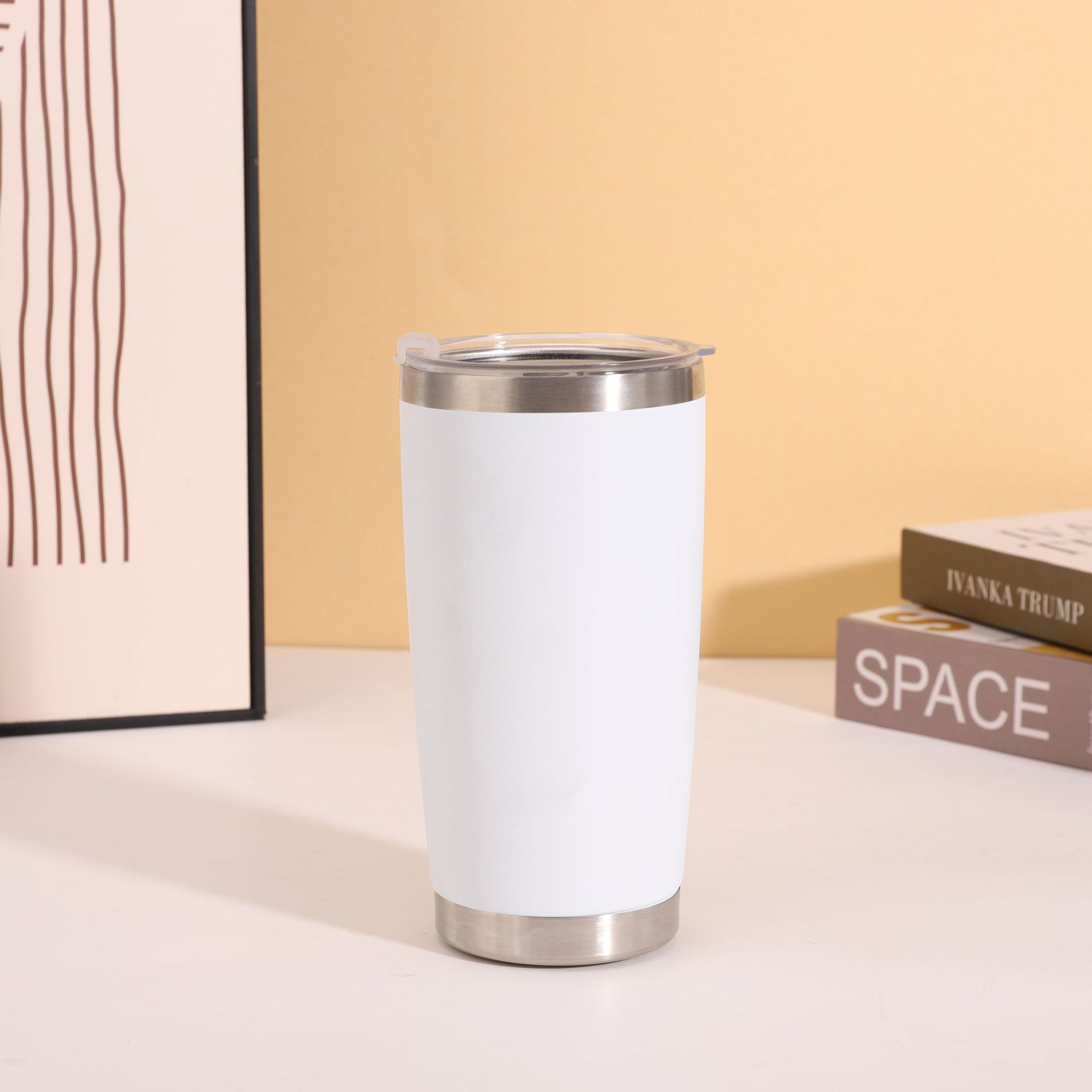 New American-style solid color 20oz powder-coated car cup, 304 stainless steel large-capacity vacuum portable water cup, insulated cup pic 8