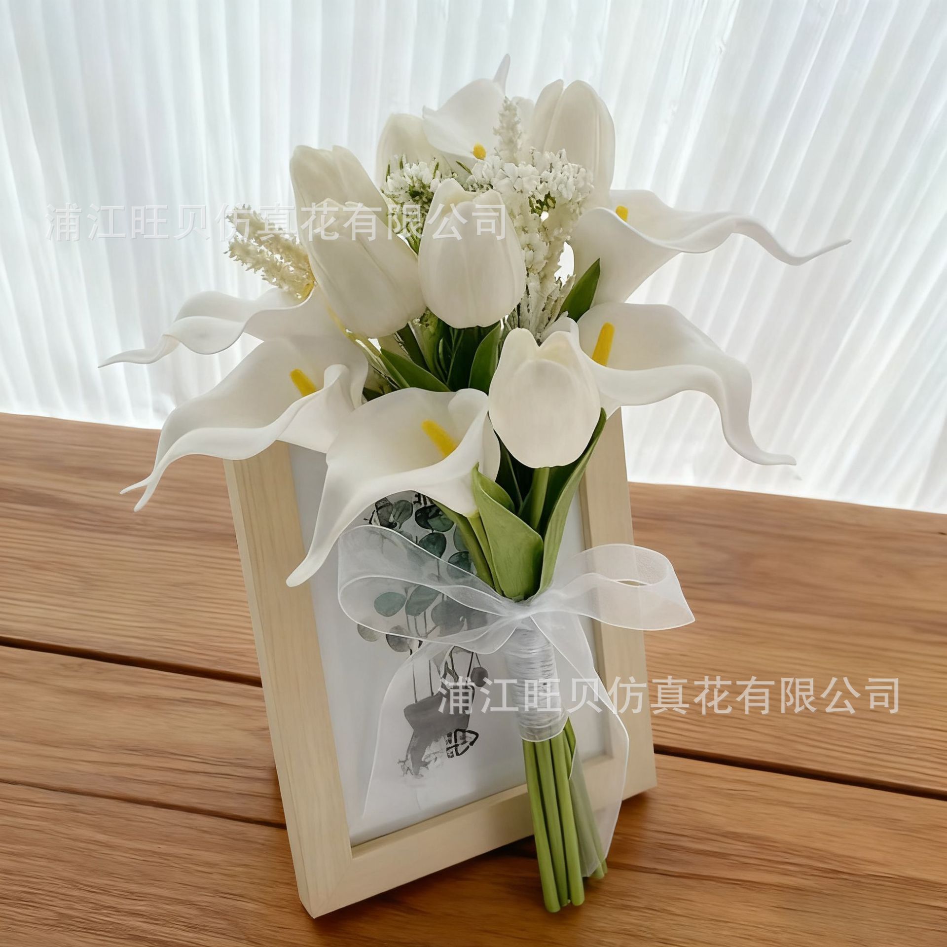 韩系仿真马蹄莲新娘手捧花求婚花束高级感白色结婚领证花束道具详情5