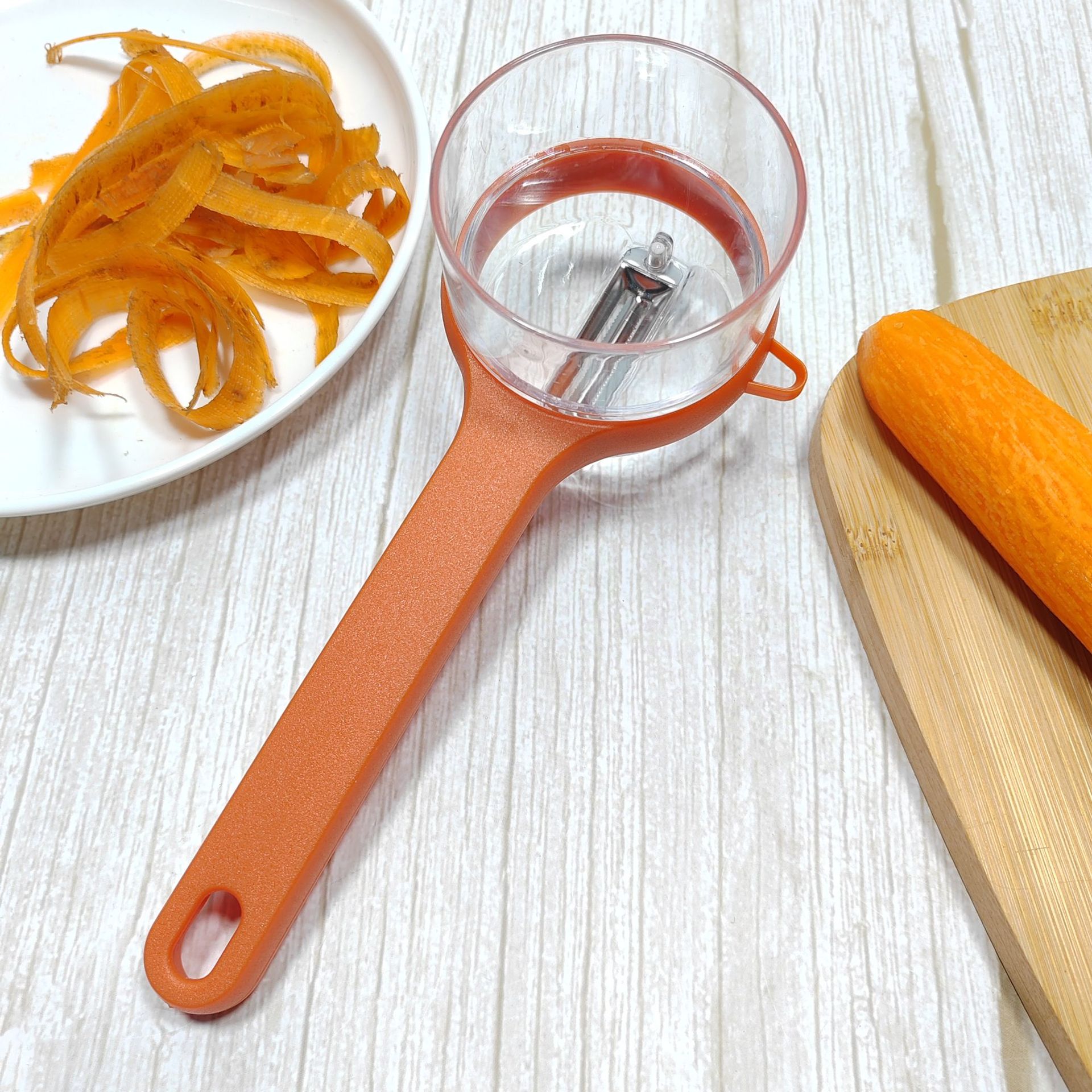 Storage peeler, multi-functional fruit and melon storage peeler, splash-proof peeler, kitchen stainless steel melon peeler pic 12
