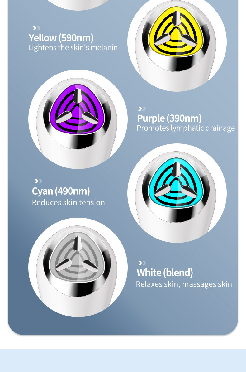 7-color Photon skin Rejuvenation Beauty Device, Handheld Facial Introduction Device, ems Microcurrent Facial Lifting, firming and Massage Device pic 7