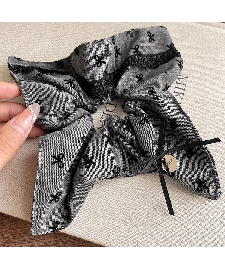 复古方形条纹大肠发圈女秋冬扎头发低马尾发绳高弹力耐用头绳皮筋详情23