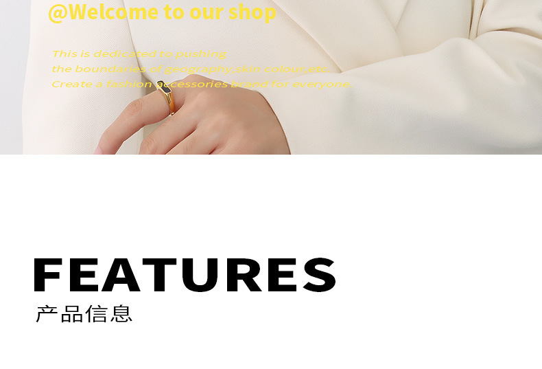 法式choker夸张U形耳环镶嵌锆石设计耳饰钛钢镀18K金饰品配饰女详情15