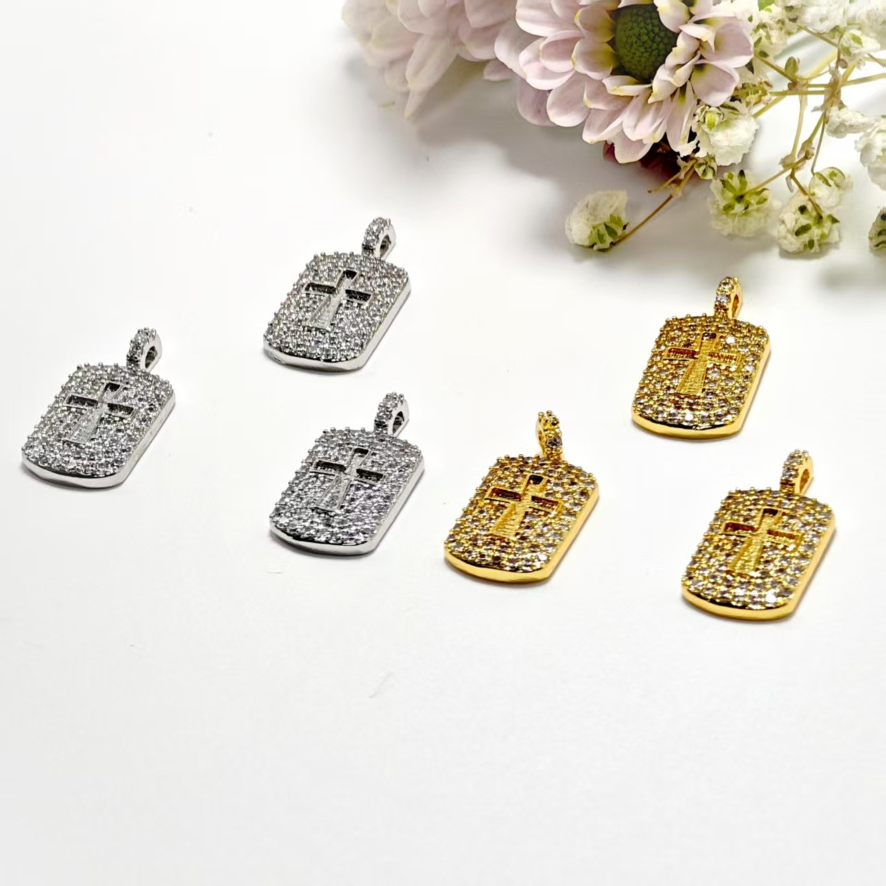 韩国镶钻十字架爱心项链小众设计金属冷淡风锁骨链毛衣链个性气质详情10