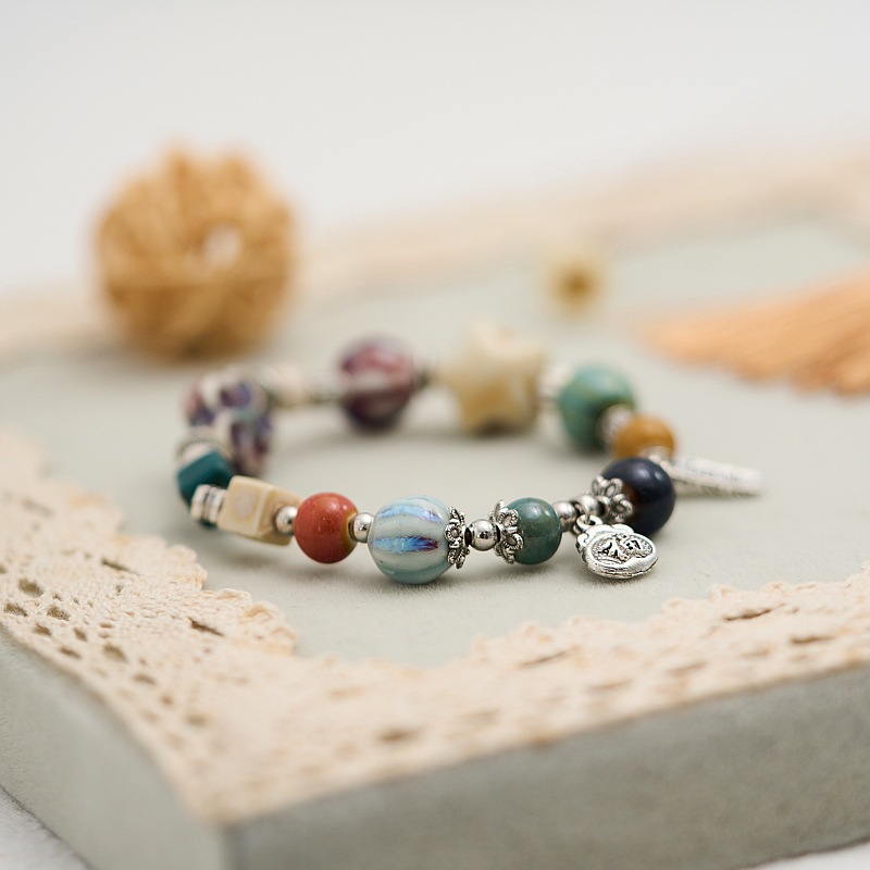 2024景德镇陶瓷手链女生小饰品古风串珠民族风新中式森系学生手串详情2