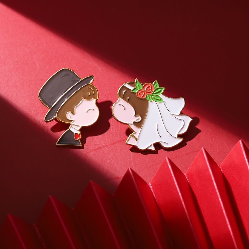 婚庆徽章领扣新郎新娘结婚胸针婚礼配饰订婚纪念饰品领针伴手礼详情4