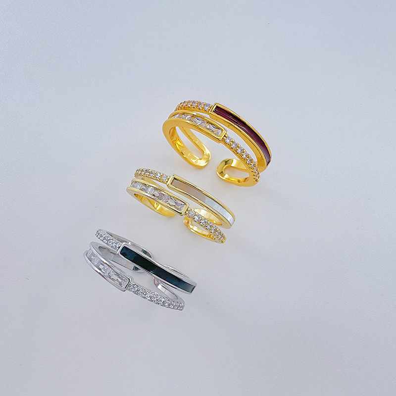 The high-end and light luxury open-top ring of Bai Ling Jewelry is exquisitely super sparkling with micro-inlaid zircon and features an inS-style Japanese, Korean and Japanese ring style for women pic 5