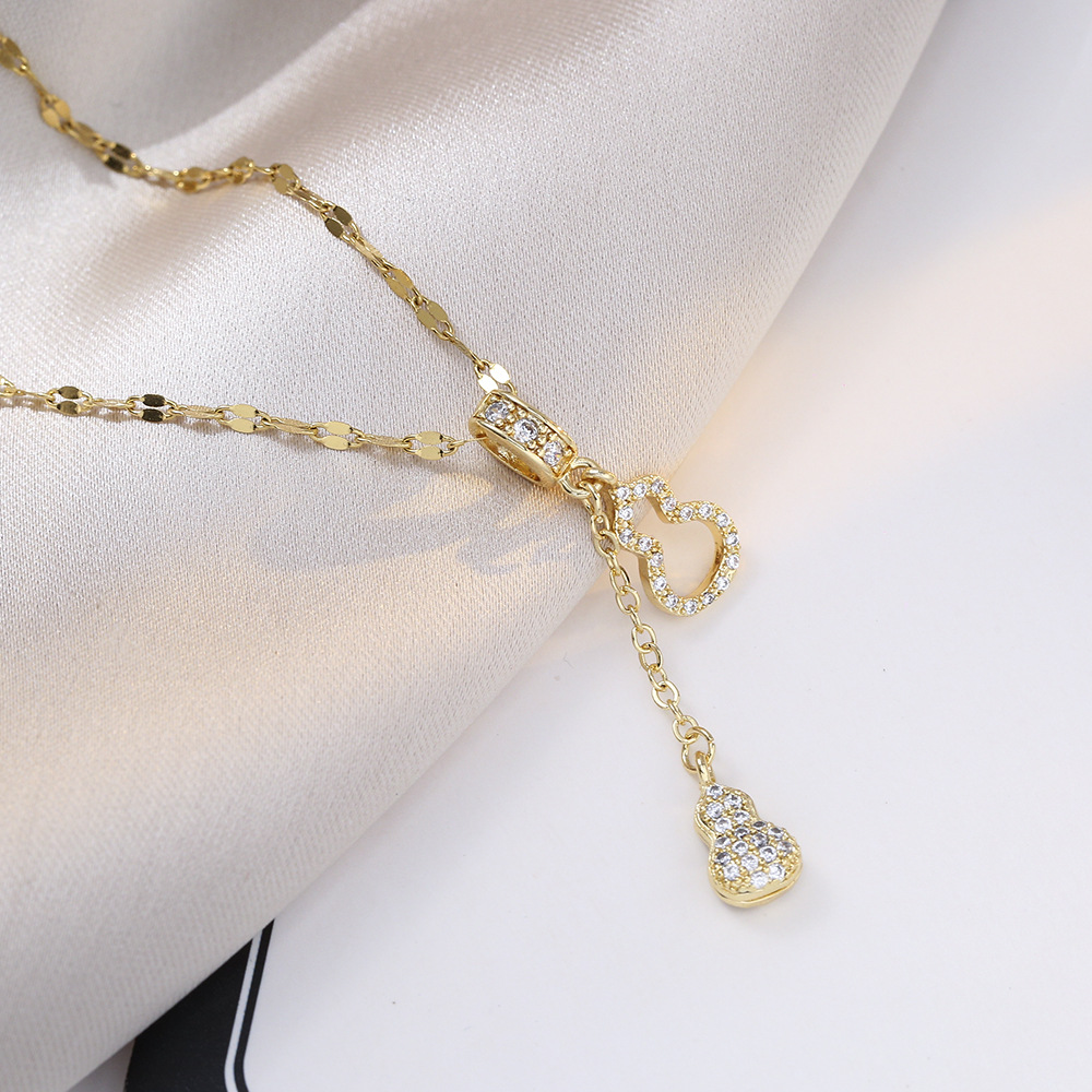 项链女 日韩风网红流苏葫芦气质吊坠配饰饰小众新款时尚锁骨链详情11