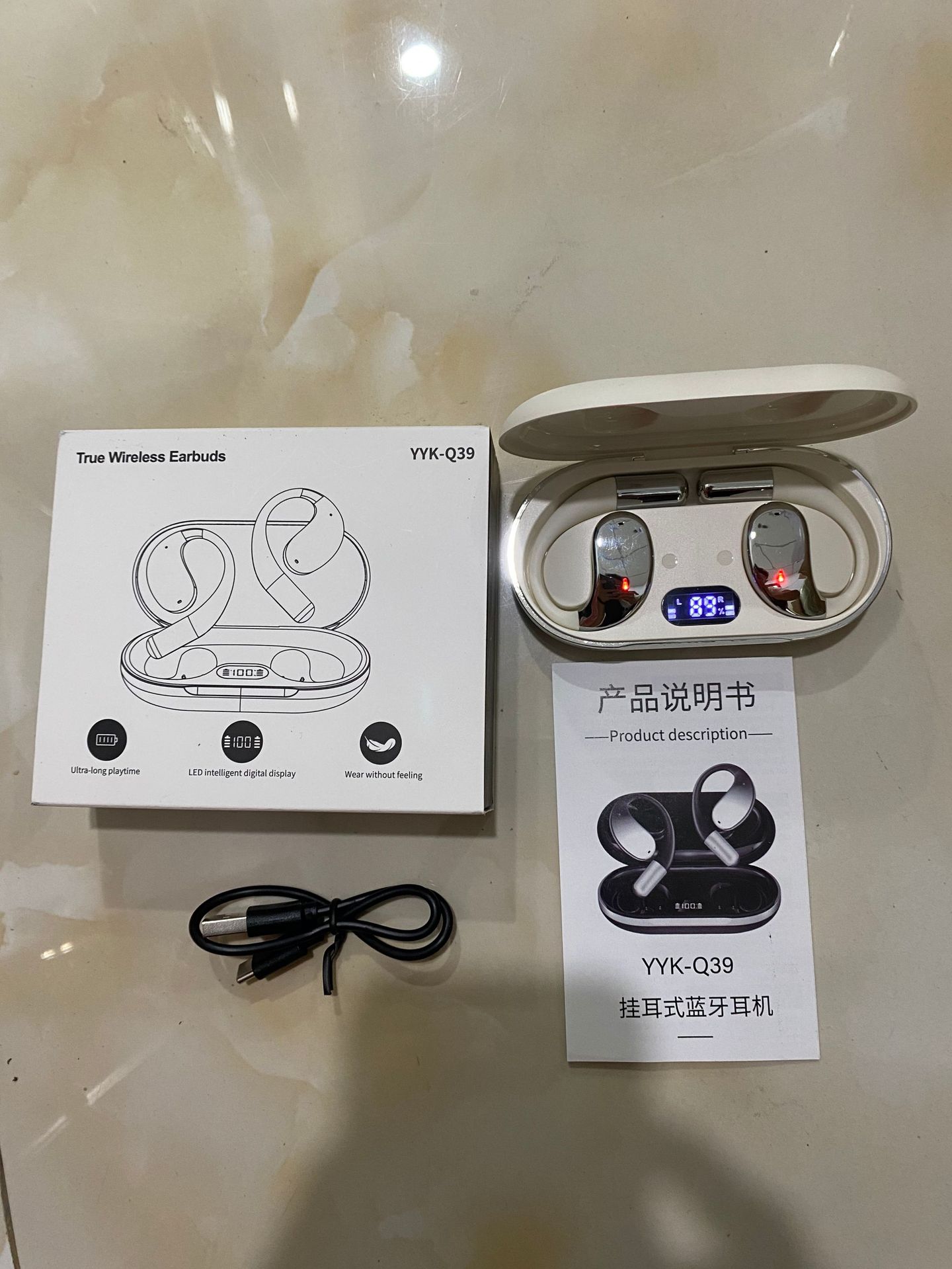 Estilo explosivo Ai traductor auriculares abiertos OWS no en el oído auriculares bluetooth inalámbricos Q39 auriculares deportivos colgante de la oreja pic 3