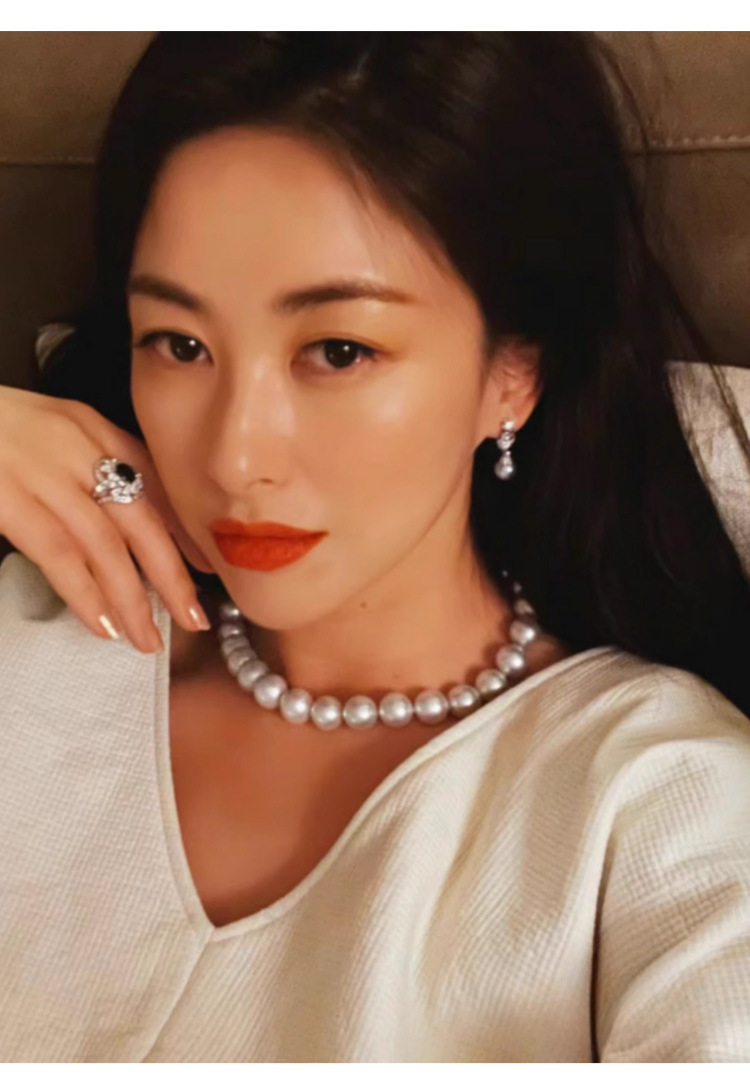 磁吸扣彩贝珠珍珠项链女配饰锁骨链轻奢高级感串珠毛衣链颈链饰品详情14
