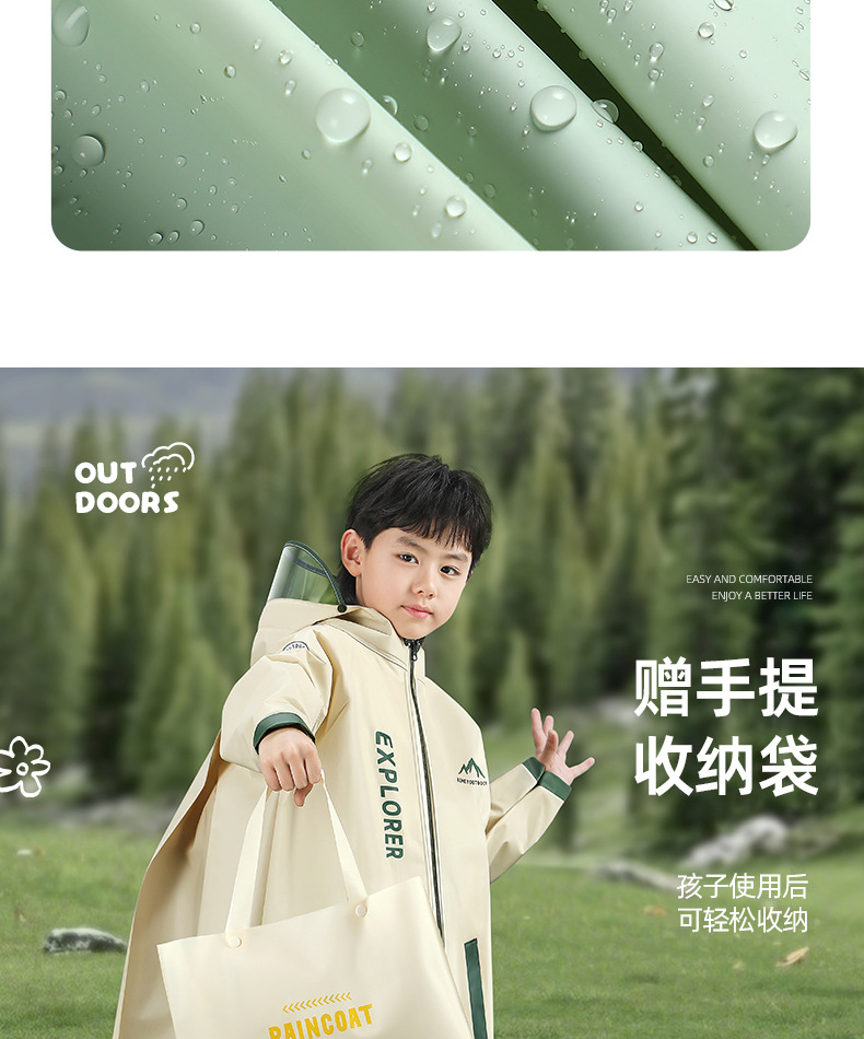 备美儿童雨衣男童女童小学生全身防大雨书包位连体雨衣雨披详情13