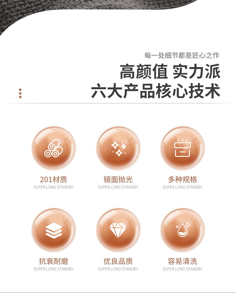 201不锈钢勺子调羹喝汤吃饭勺伯爵勺宫廷勺家用酒店厨房简约圆勺详情2