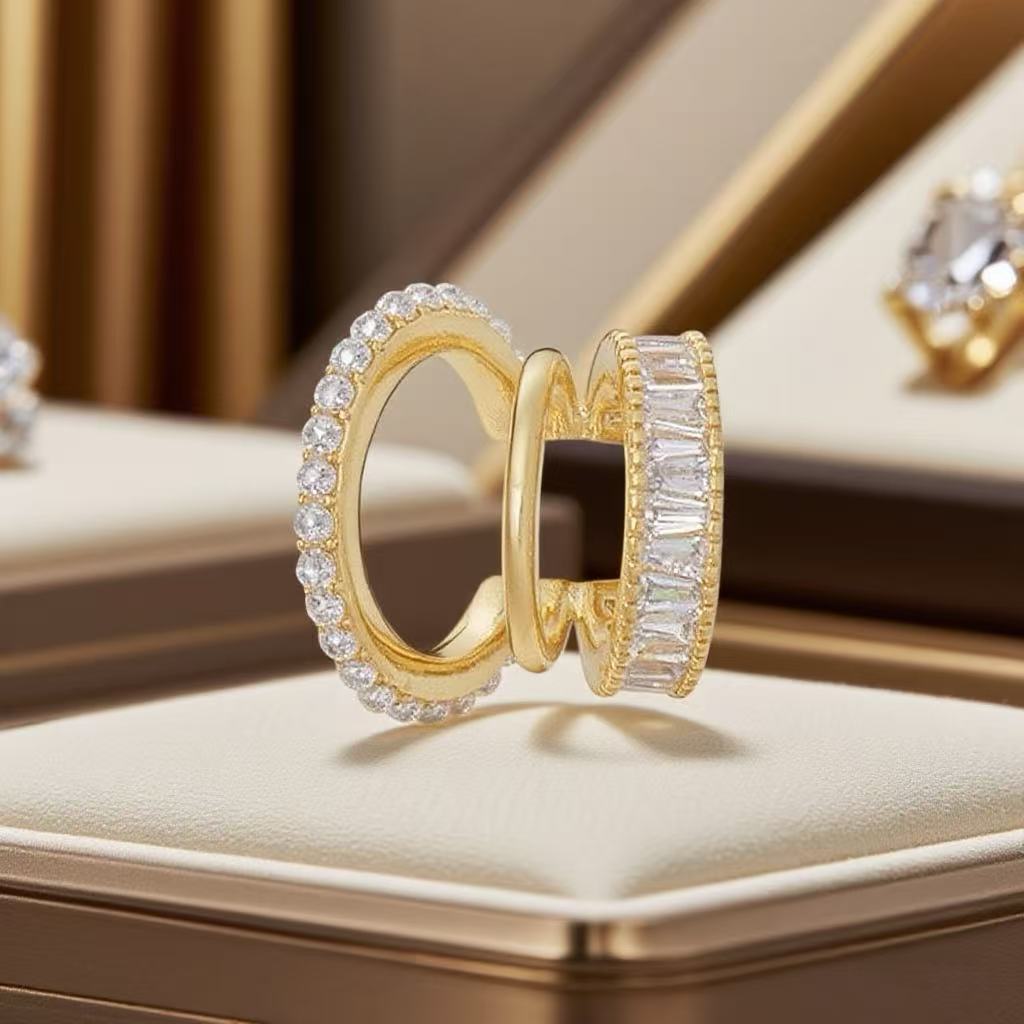 无耳洞多层珍珠锆石耳骨夹款轻奢饰品个性迷你气质小众设计师耳环详情8