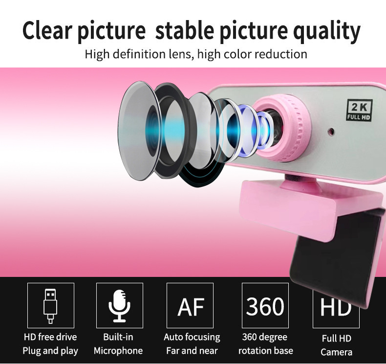 The source factory offers HD2K, 4K high-definition computer cameras and online course cameras with microphones in stock pic 6