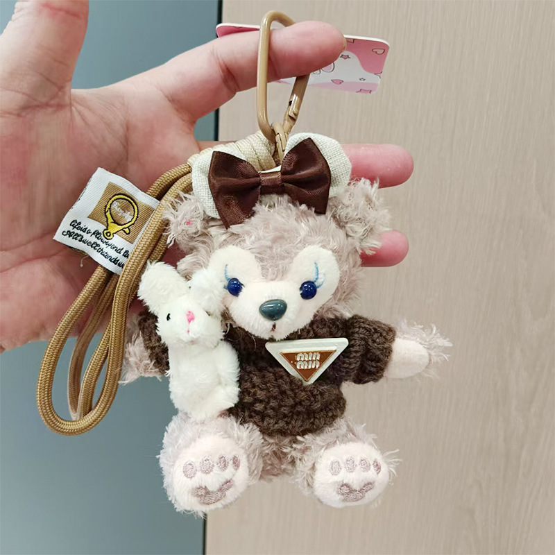 雪莉玫小熊钥匙扣玩偶毛绒挂件达菲公仔情侣包包娃娃女生礼物批发详情30