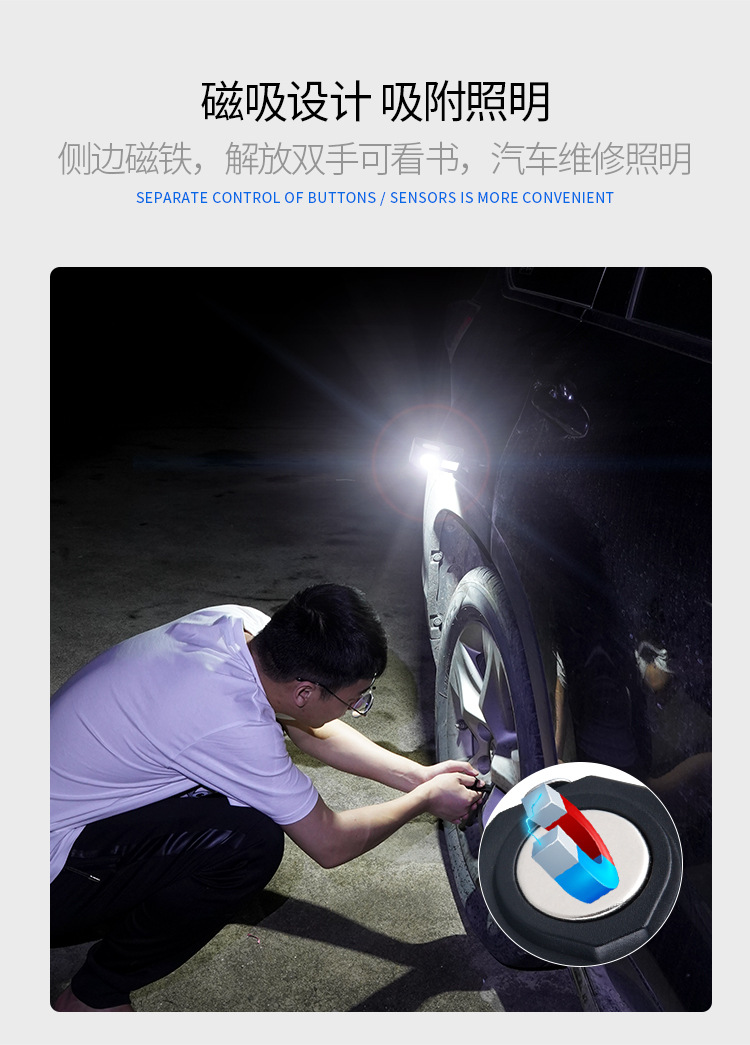 XPE LED headlight multifunción con clip de pluma batería incorporada absorción magnética multi-fuente de luz luz de intensidad inductiva pic 16