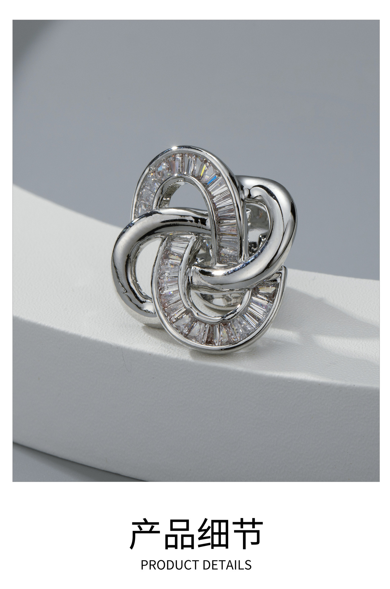 A new trendy neckline decorative brooch with a small chanel-style silk scarf buckle, a corset, and a geometric design brooch for a suit overcoat pic 4