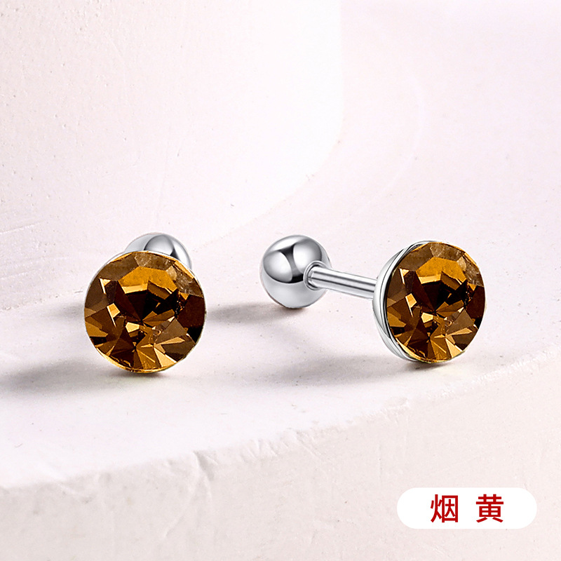 s925通体纯银爆闪施家华子耳钉彩色耳骨钉爆闪螺丝拧扣耳蜗钉耳饰详情26