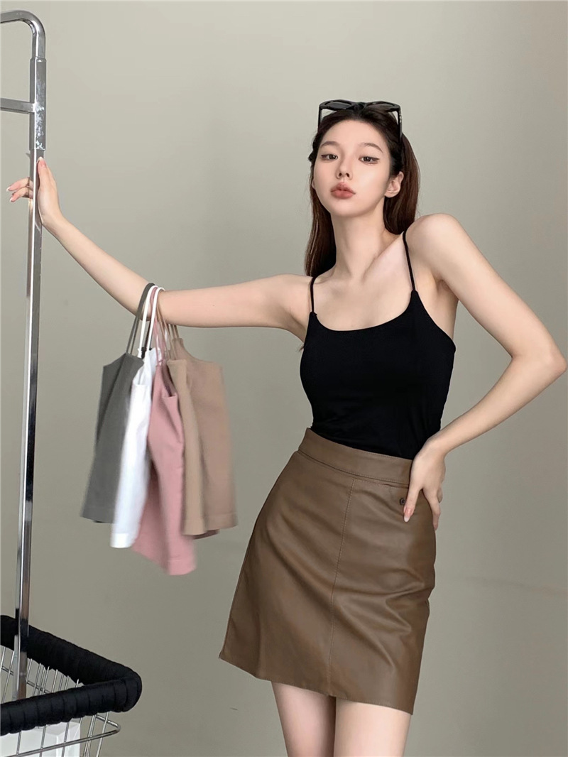 春夏无痕辣妹内搭纯欲美背吊带背心带胸垫外穿打底上衣裹胸抹胸女详情11