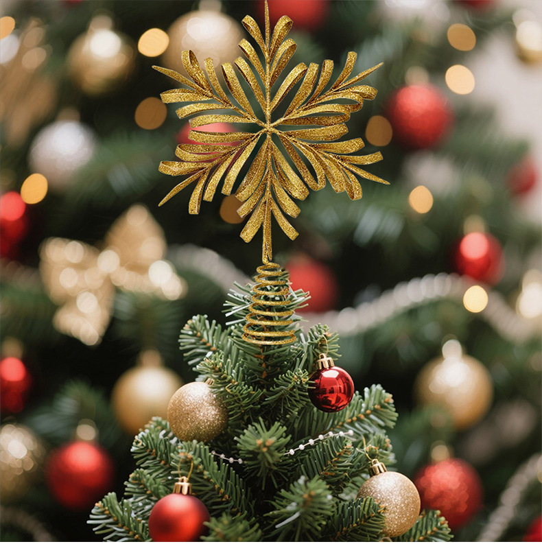 New iron Christmas tree top star decorative item, Christmas scene arrangement, Christmas tree decoration, tree top star pic 8