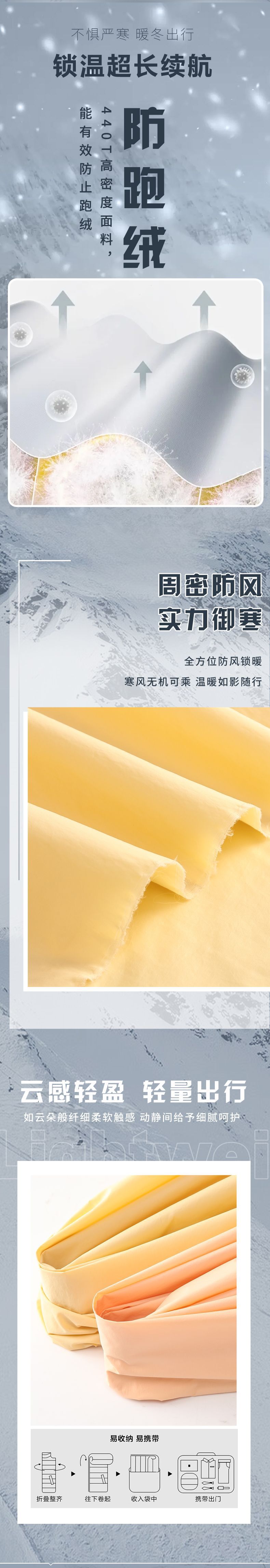 定制长款羽绒服面料20D泡芙免胆防绒防泼水轻薄羽绒服面包服布料详情4