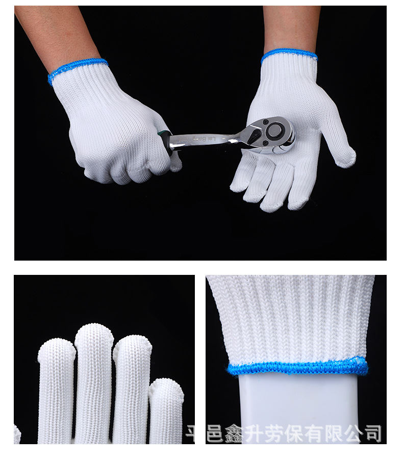 Gloves for labor protection, wear-resistant work, thick and thin, white cotton yarn, cotton thread, nylon, male laborers, construction site work wholesale pic 17