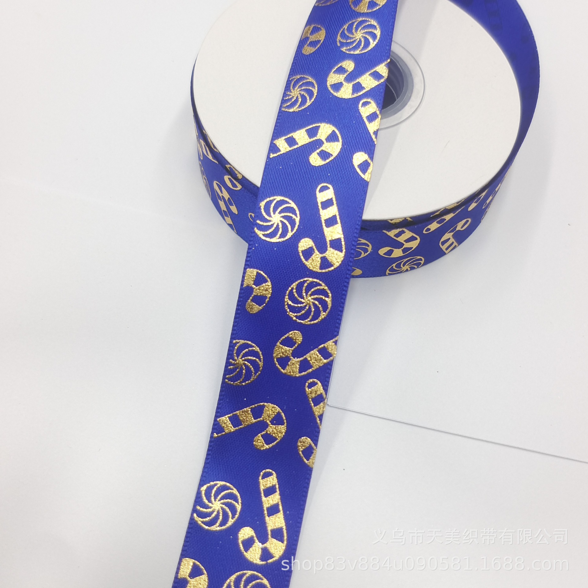 New Christmas ribbon 2.5CM gold embossed Christmas gift box, colorful ribbon, silk ribbon, Christmas accessories, heat set and embossed pic 4