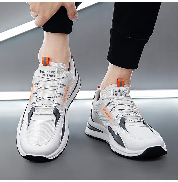 阿迪男鞋品牌特价网面透气运动休闲鞋男防滑耐磨秋季皮面旅游鞋男详情16