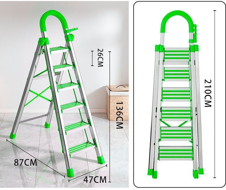 家用梯子折叠梯子不锈钢五步踏板梯人字梯加宽加厚钢管梯移动楼梯详情22