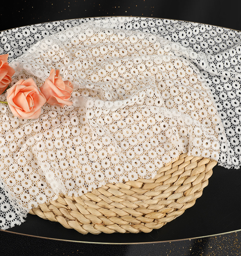 En stock brocado elástico pequeña tela de encaje de cobre camiseta legging tela de mujer pequeña tela de encaje círculo pic 4